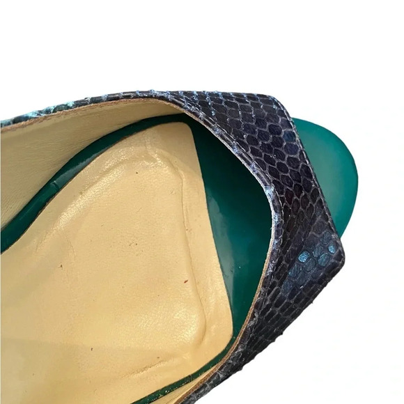 Kate Spade Cris Green Multi Metal Python Heels - Picture 8 of 10